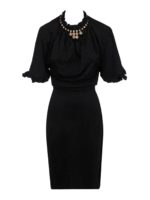 Abito in viscosa con collana metallica