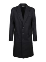 Cappotto monopetto in misto lana stampa logo