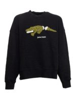Felpa stampa coccodrillo nera