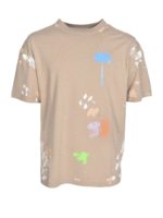 T-shirt beige con macchie di colore