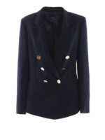 Blazer doppiopetto in crepe cady blu scuro