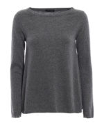 Pullover grigio con scollo a barchetta
