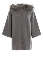 Cappa in lana con pelliccia