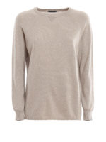 Pull girocollo in lana merino e lurex