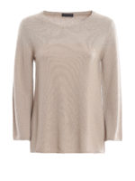 Maglia svasata in lana con lurex