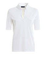 Polo in pique con colletto decorato