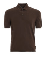 Polo in cotone con bordi a costine