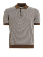 Polo a righe con bordi a contrasto