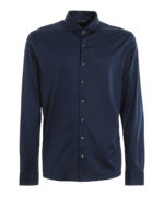 Camicia in jersey di cotone blu
