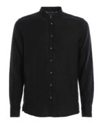 Camicia in lino con collo alla coreana