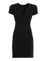 Abito nero midi a maniche corte