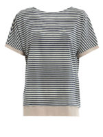 T-shirt a righe con bordi a contrasto