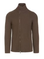 Cardigan zip asimmetrica marrone