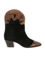 Texani neri con inserti stampa rettile