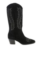 Texani neri con tacco grosso