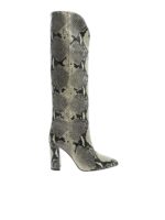 Stivali effetto rettile color crema e nero