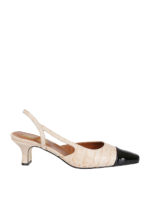 Slingback in pelle stampa cocco