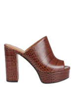 Sandali platform in pelle stampa cocco