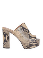 Sandali platform in pelle stampa pitone