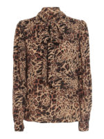 Blusa in crepe di viscosa animalier