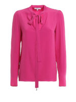 Blusa in misto seta con lavalliere