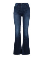 Jeans bootcut con tasca ricamata