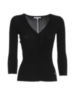 Cardigan a coste in misto viscosa