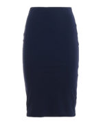 Gonna in viscosa stretch blu