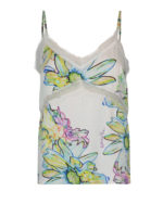 Top floreale con pizzo