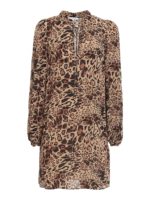 Abito corto in crepe di viscosa animalier