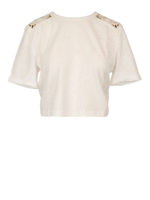 T-shirt cropped con cristalli