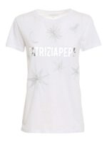 T-shirt con stampa e ricami lame