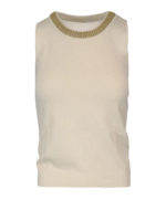Top in maglia con collo dorato