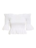 Top crop in punto smock