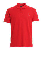 Polo in pique con logo squalo sul petto