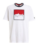 T-shirt in jersey con ricamo logo squalo