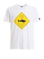 T-shirt con stampa logo squalo