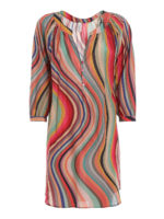 Blusa in seta e cotone a righe multicolore