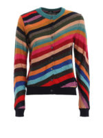 Cardigan a righe in lana