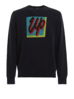 Pullover in cotone con intarsio Up in mohair