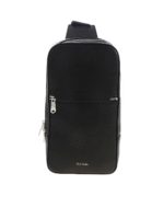Borsa a tracolla nera con rifiniture Bright S
