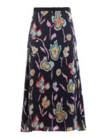 Gonna in raso con stampa floreale