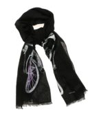 Sciarpa nera con stampa Bike