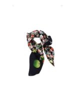 Foulard nero con stampa a fiori
