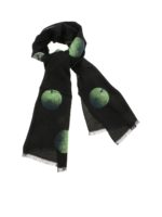 Foulard nero con ricamo verde