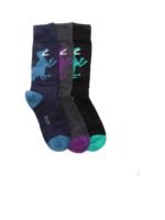 Set 3 calzini con motivo Dino multicolor