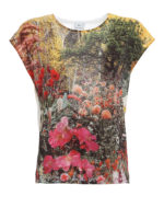 T-shirt con stampa floreale in raso