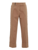 Pantaloni in twill di cotone sfrangiati