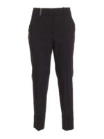 Pantalone nero con dettaglio in pelle