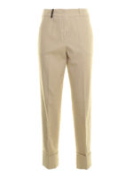 Pantaloni in cotone con risvolti cuciti